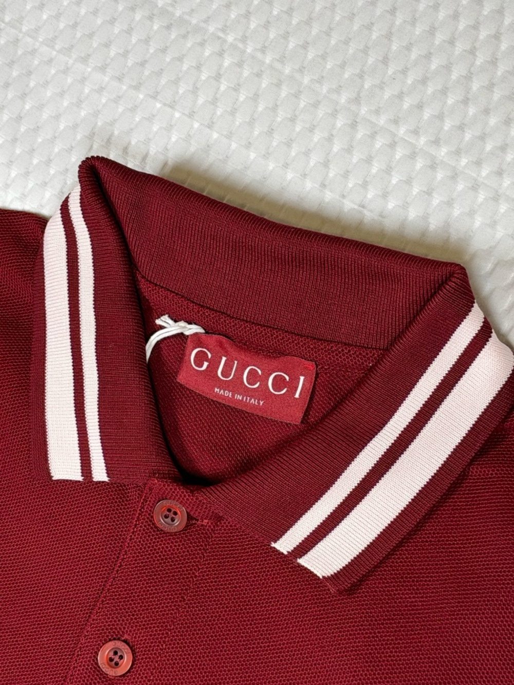 MEN'S GUCCI BURGUNDY POLO SHIRT CHEST POCKET SIZE SMALL REGULAR FIT LIKE NEW - Picture 4 of 8